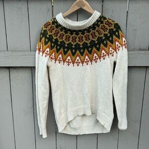 Madewell Fair Isle Pullover Sweater Vintage Inspired Alpaca Blend Sz Small